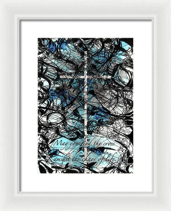 Chaos Order Cross 22 - Glorious Blue - Framed Print