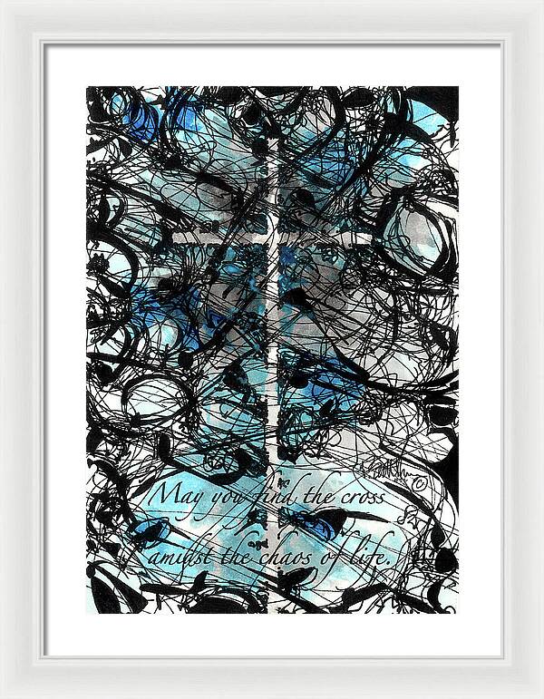 Chaos Order Cross 22 - Glorious Blue - Framed Print