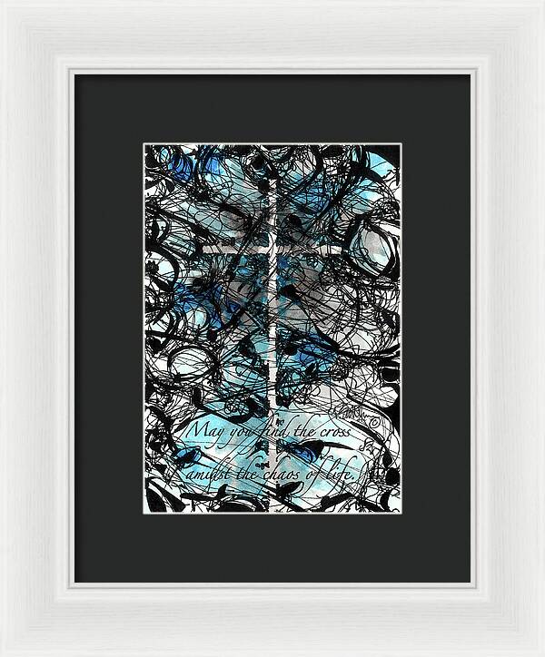 Chaos Order Cross 22 - Glorious Blue - Framed Print