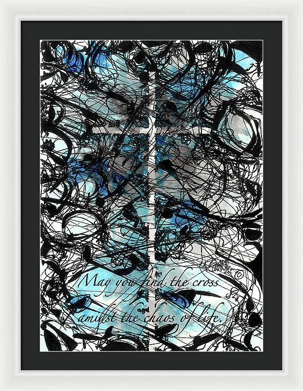 Chaos Order Cross 22 - Glorious Blue - Framed Print