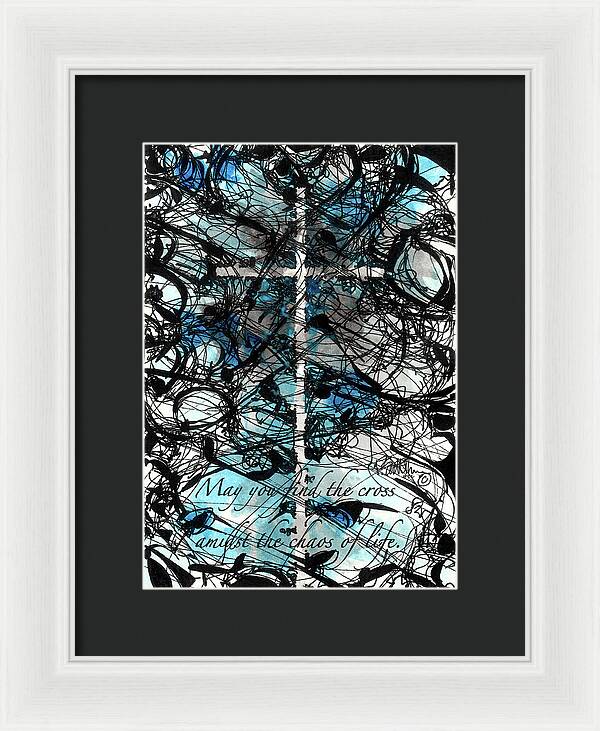 Chaos Order Cross 22 - Glorious Blue - Framed Print