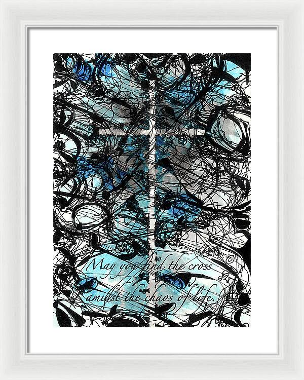 Chaos Order Cross 22 - Glorious Blue - Framed Print