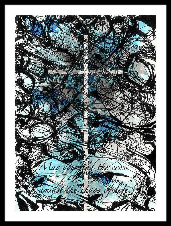 Chaos Order Cross 22 - Glorious Blue - Framed Print