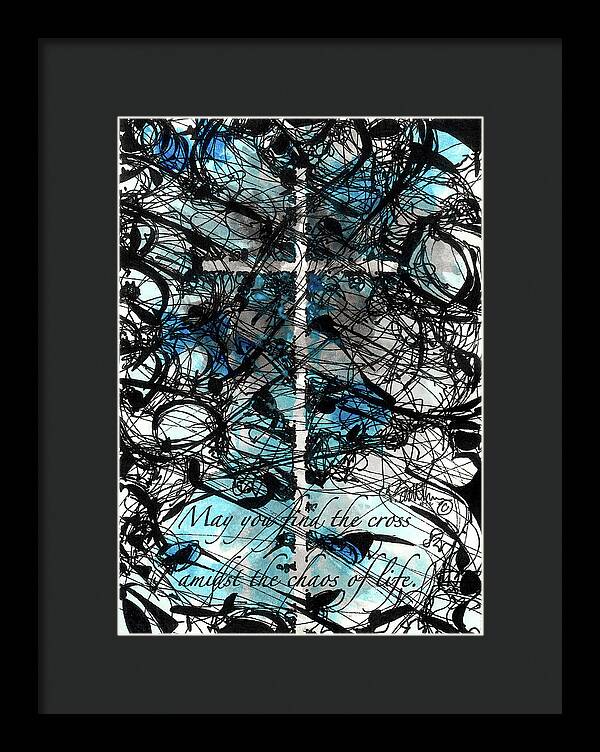 Chaos Order Cross 22 - Glorious Blue - Framed Print