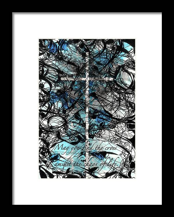 Chaos Order Cross 22 - Glorious Blue - Framed Print