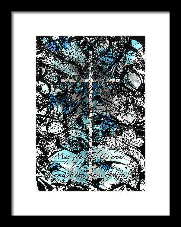 Chaos Order Cross 22 - Glorious Blue - Framed Print