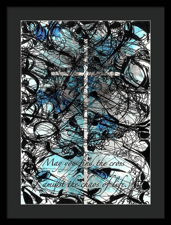 Chaos Order Cross 22 - Glorious Blue - Framed Print