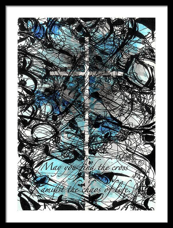 Chaos Order Cross 22 - Glorious Blue - Framed Print
