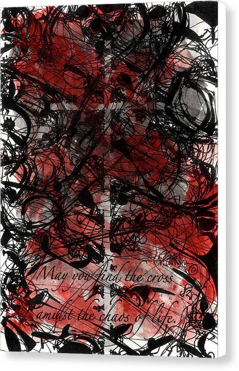 Chaos Order Cross 22 - Sorrowful Red - Canvas Print