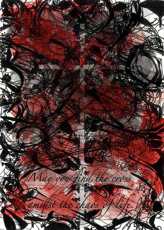 Chaos Order Cross 22 - Sorrowful Red - Art Print