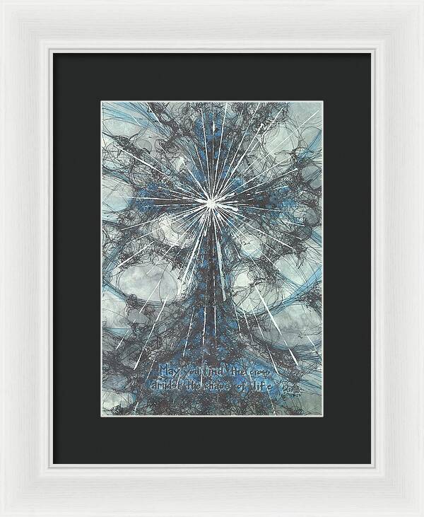Chaos Order Cross 23 - Glorious Blue - Framed Print