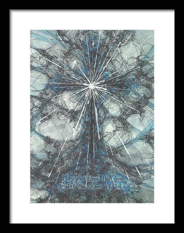 Chaos Order Cross 23 - Glorious Blue - Framed Print