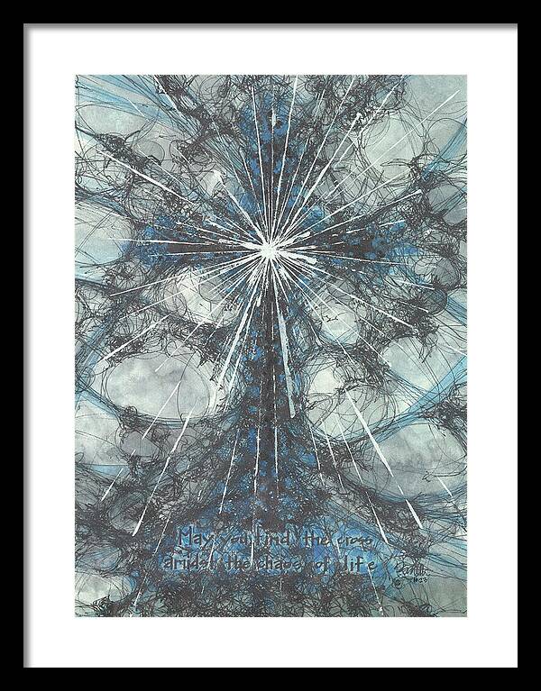 Chaos Order Cross 23 - Glorious Blue - Framed Print