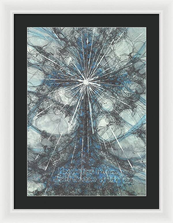 Chaos Order Cross 23 - Glorious Blue - Framed Print