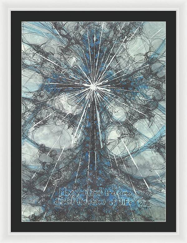 Chaos Order Cross 23 - Glorious Blue - Framed Print