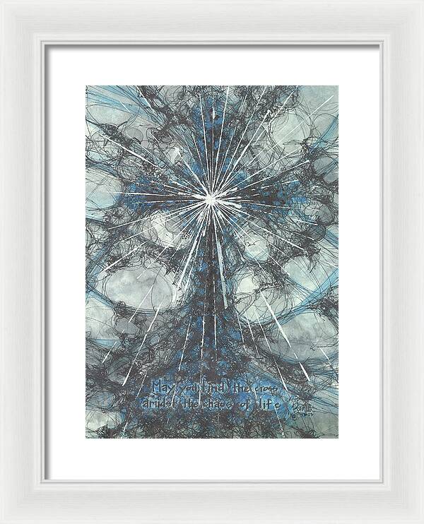Chaos Order Cross 23 - Glorious Blue - Framed Print