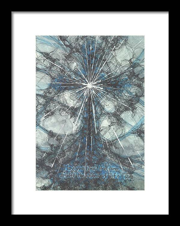 Chaos Order Cross 23 - Glorious Blue - Framed Print