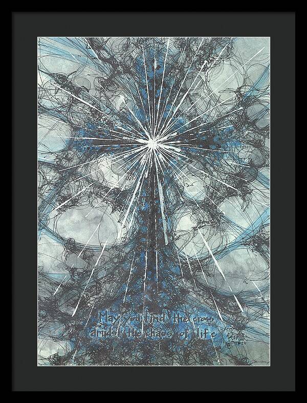 Chaos Order Cross 23 - Glorious Blue - Framed Print
