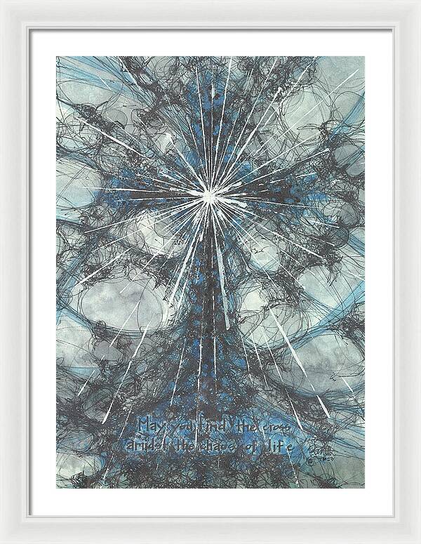 Chaos Order Cross 23 - Glorious Blue - Framed Print