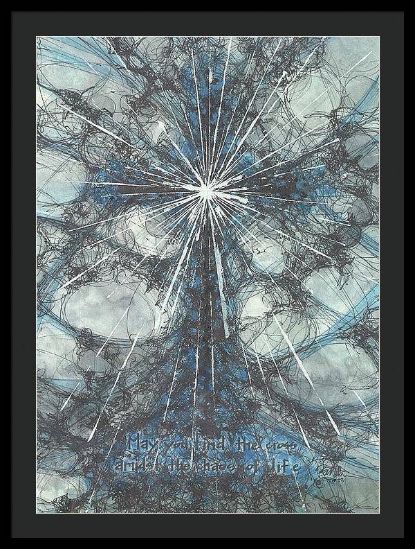 Chaos Order Cross 23 - Glorious Blue - Framed Print