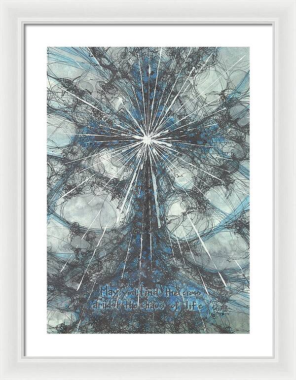 Chaos Order Cross 23 - Glorious Blue - Framed Print