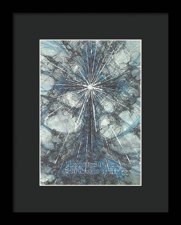 Chaos Order Cross 23 - Glorious Blue - Framed Print