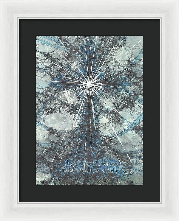Chaos Order Cross 23 - Glorious Blue - Framed Print