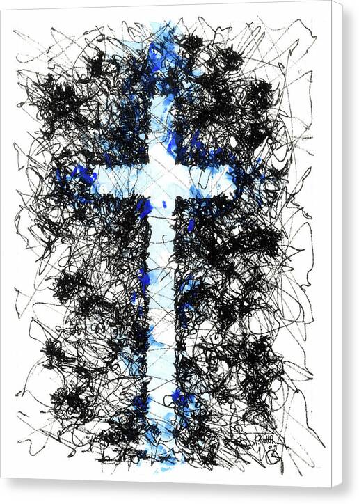 Chaos Order Cross 09 - Glorious Blue - Canvas Print
