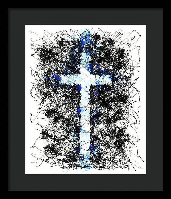 Chaos Order Cross 09 - Glorious Blue - Framed Print