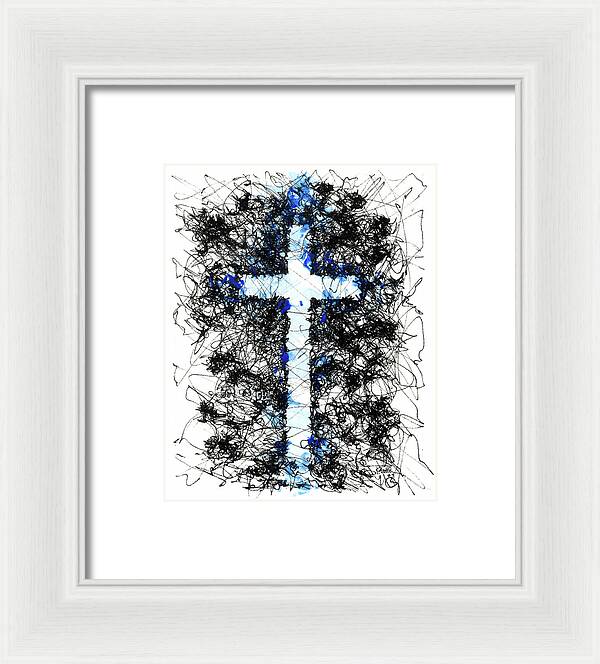 Chaos Order Cross 09 - Glorious Blue - Framed Print