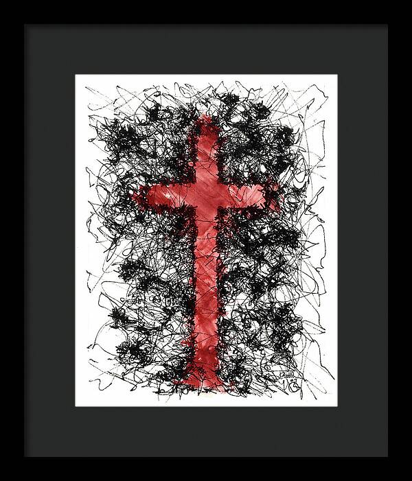 Chaos Order Cross 09 - Sorrowful Red - Framed Print