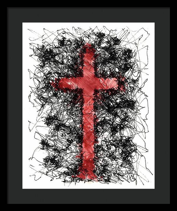 Chaos Order Cross 09 - Sorrowful Red - Framed Print