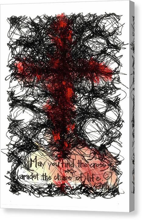 Chaos Order Cross 08 - Sorrowful Red - Canvas Print