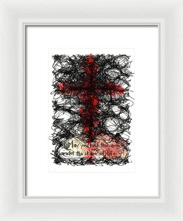 Chaos Order Cross 08 - Sorrowful Red - Framed Print