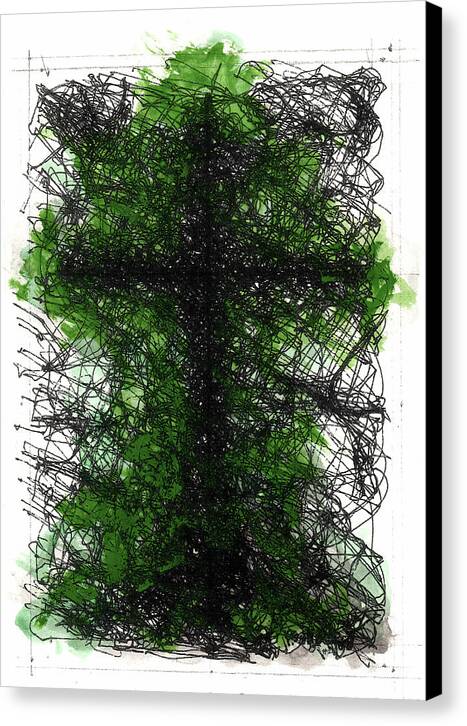 Chaos Order Cross 02 - Joyful Green - Canvas Print