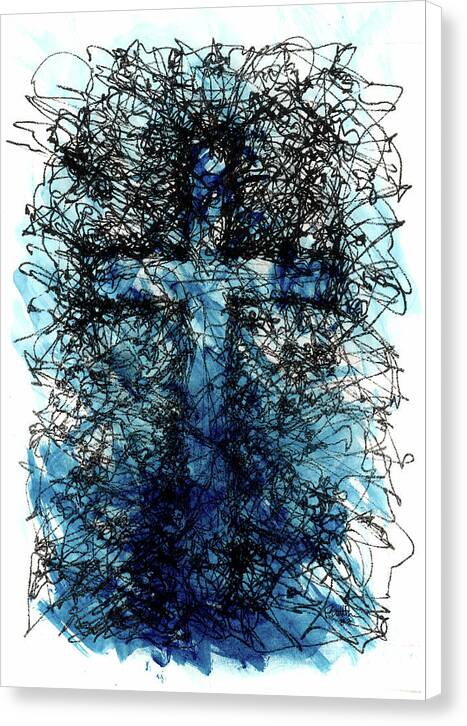 Chaos Order Cross 03 - Glorious Blue - Canvas Print