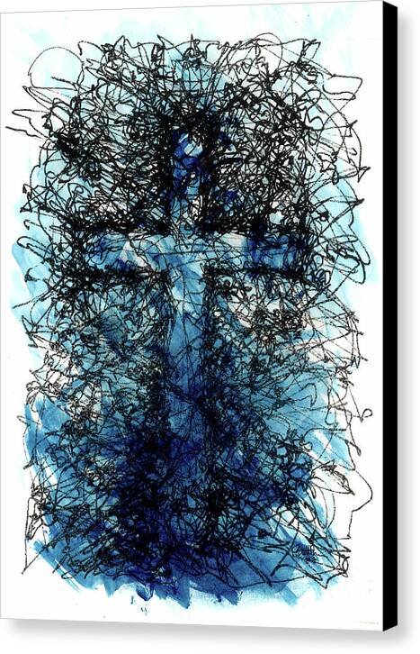 Chaos Order Cross 03 - Glorious Blue - Canvas Print