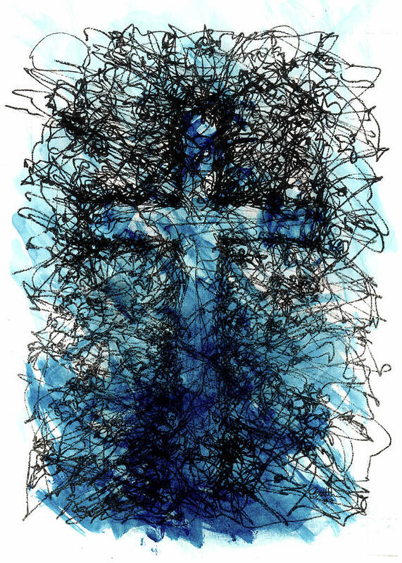 Chaos Order Cross 03 - Glorious Blue - Art Print