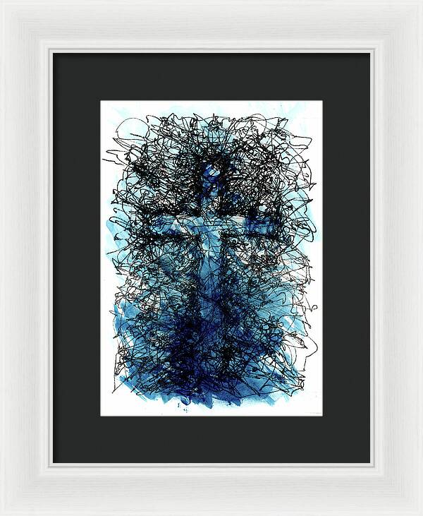 Chaos Order Cross 03 - Glorious Blue - Framed Print