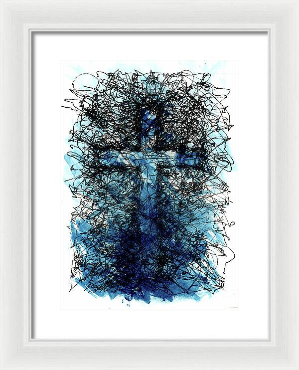 Chaos Order Cross 03 - Glorious Blue - Framed Print