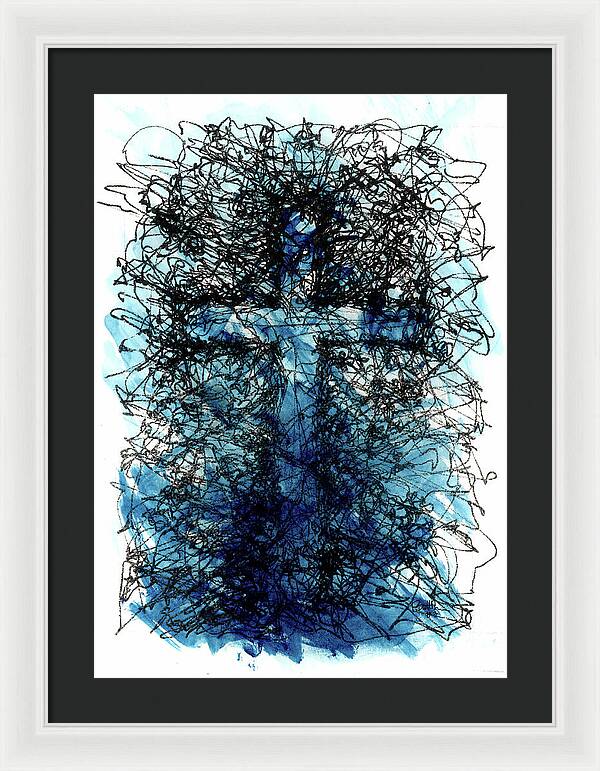 Chaos Order Cross 03 - Glorious Blue - Framed Print