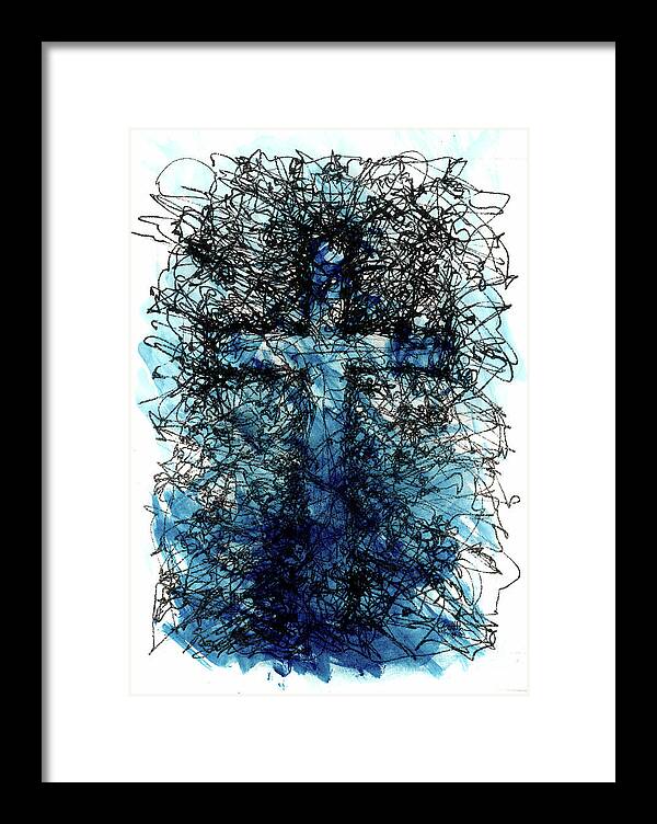 Chaos Order Cross 03 - Glorious Blue - Framed Print