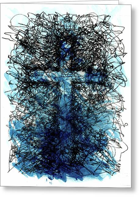 Chaos Order Cross 03 - Glorious Blue - Greeting Card