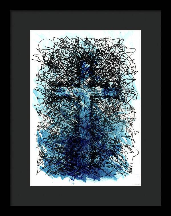 Chaos Order Cross 03 - Glorious Blue - Framed Print