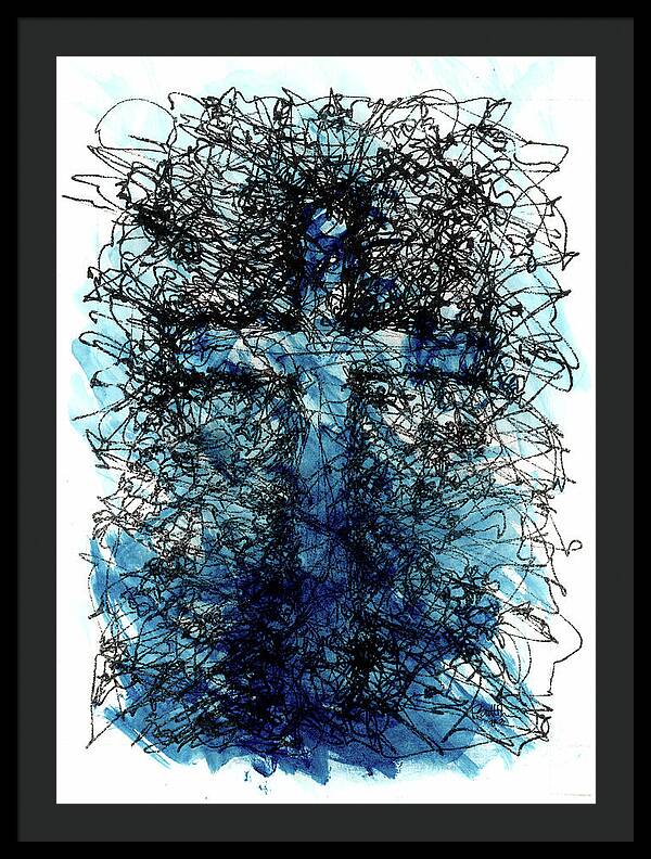 Chaos Order Cross 03 - Glorious Blue - Framed Print