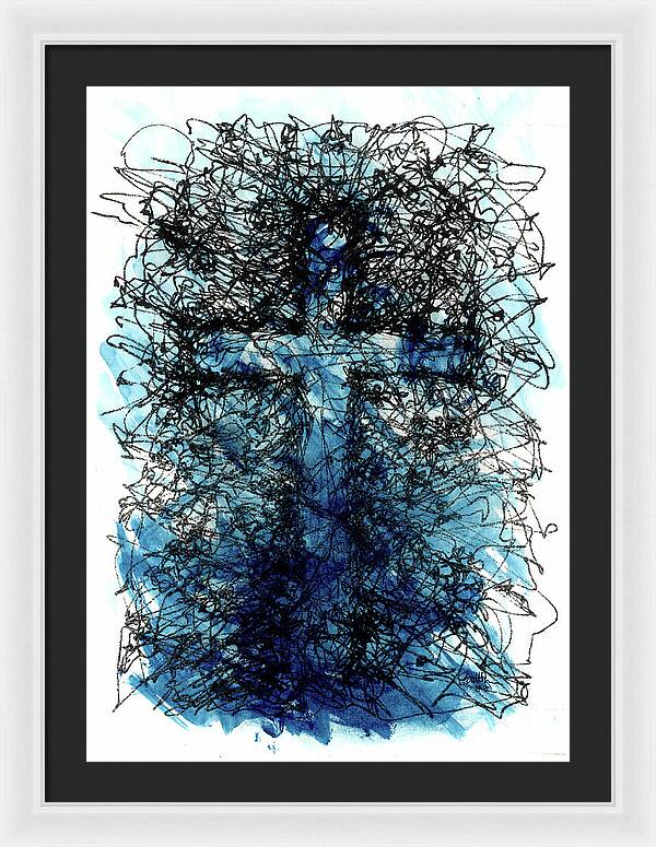 Chaos Order Cross 03 - Glorious Blue - Framed Print