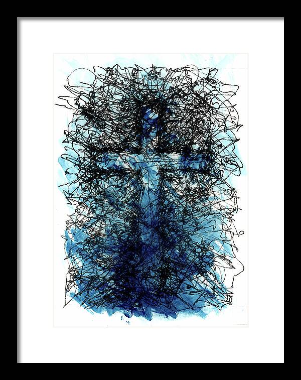 Chaos Order Cross 03 - Glorious Blue - Framed Print