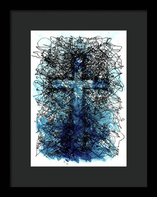 Chaos Order Cross 03 - Glorious Blue - Framed Print