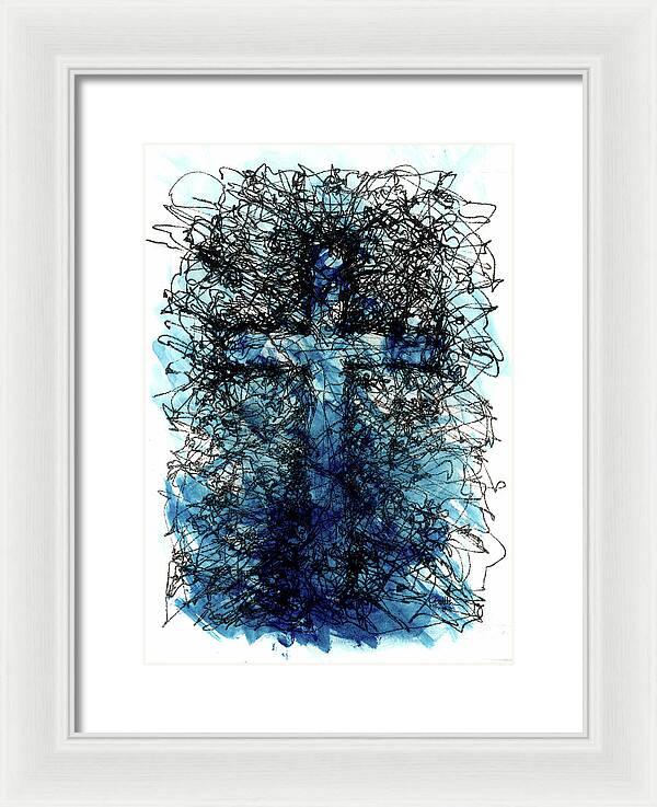 Chaos Order Cross 03 - Glorious Blue - Framed Print