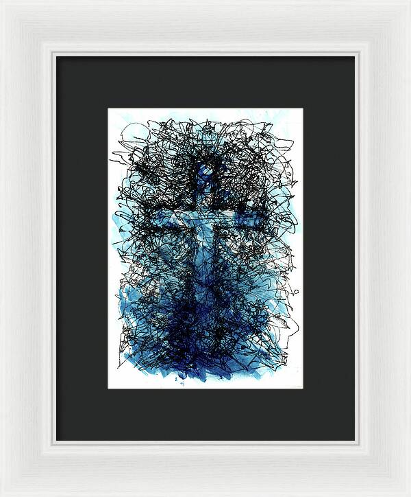 Chaos Order Cross 03 - Glorious Blue - Framed Print